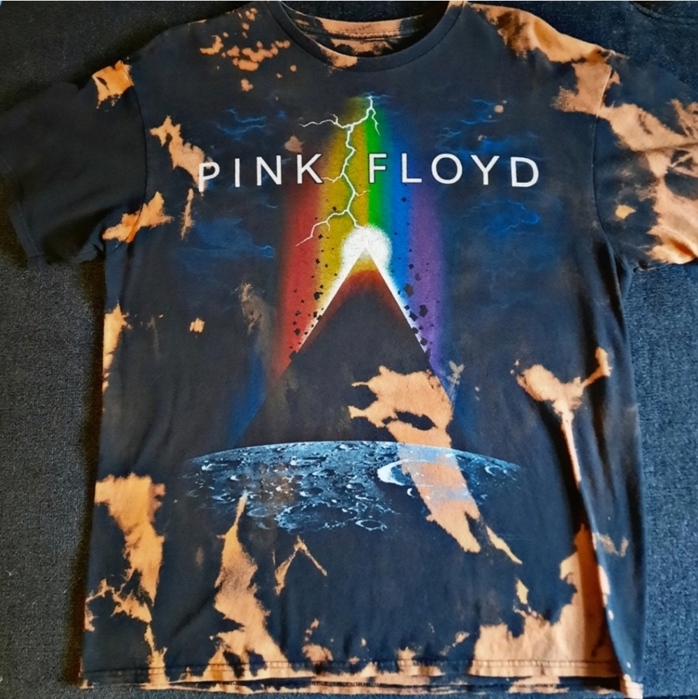 ☆[Liquid Blue]☆ Pink Floyd bleach dye tee - Picture 2 of 3